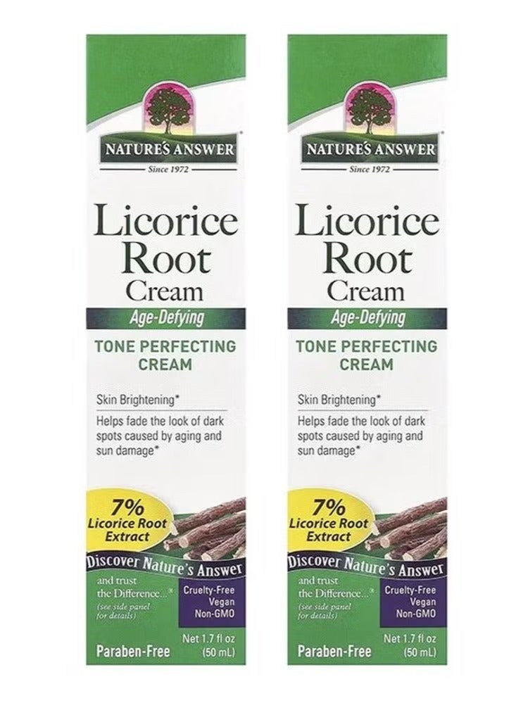 نايتشرز أنسر عبوتان من كريم جذر عرق السوس - لتوحيد لون البشرة وتفتيحها، 7% مستخلص عرق السوس، 50 مل - Image 2